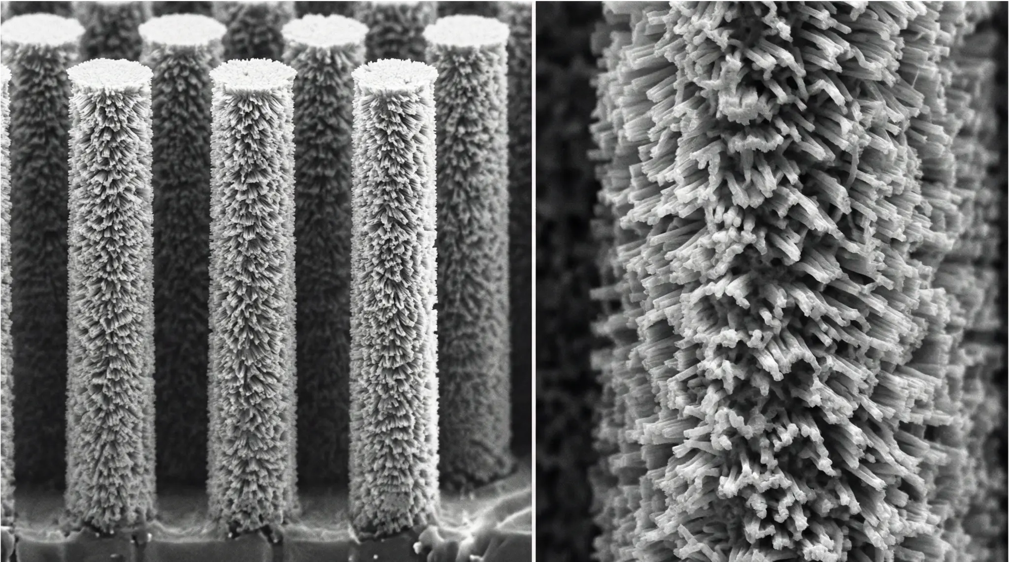 Ciliated Micropillar Arrays